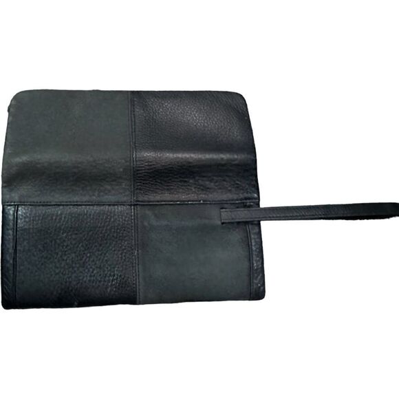 HOBO INTERNATIONAL Black Wristlet Long Wallet Leather 2 Ways To Wear - Picture 3 of 8